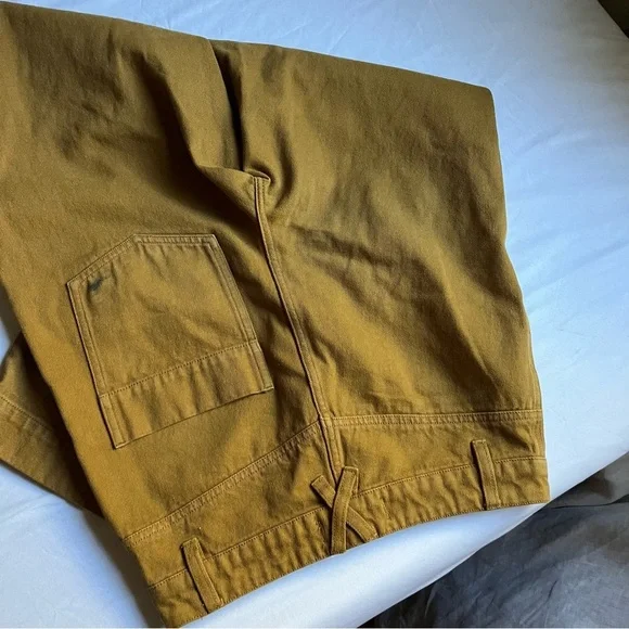 ALEX MILL mustard yellow high rise straight wide leg cropped denim jeans pants - Picture 3 of 6